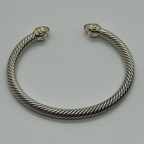 DAVID YURMAN 925 Silver Morganite
5 mm Cable Classic Cuff Bracel - Picture 4 of 11